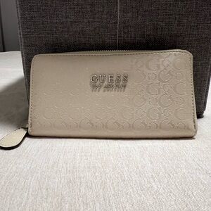 GUESS Beige Embossed Wallet
